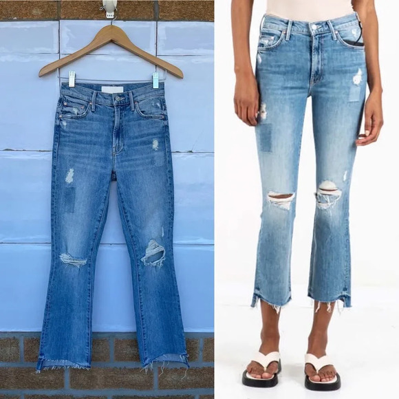 MOTHER SUPERIOR DENIM Insider crop step fray jeans in We Are Castaways blue 23 - Picture 3 of 17